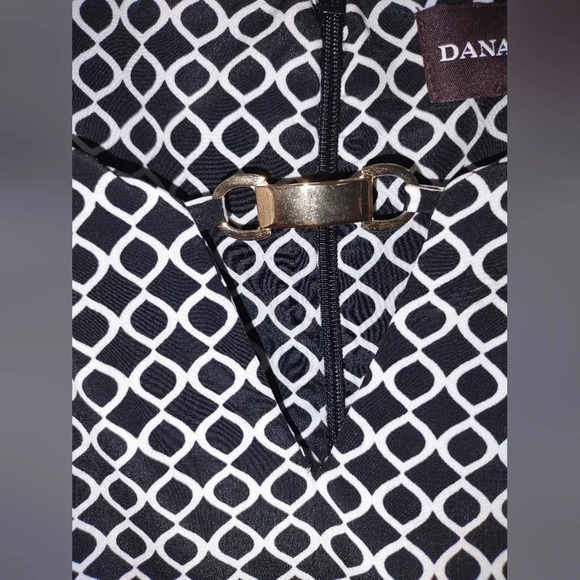 Dana Buchman women's size xl geometric print black sleeveless top office wear - Picture 3 of 7